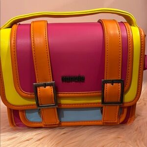 Hereje Pink and Orange Crossbody Bag with Retro Flair Brand New, Bold!